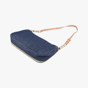 Pre-owned Christian Dior Marispearl Navy denim shoulderbag | stylenewstar