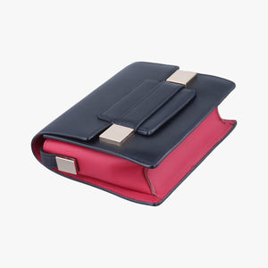 Pre-owned Delvaux Madame Black×Pink Leather shoulderbag | stylenewstar