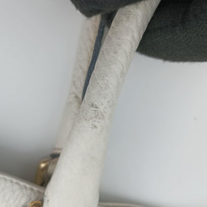 Pre-owned Gucci Horsebit Medium Hasler White Leather 137385 handbag | stylenewstar