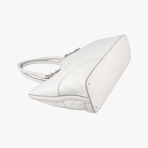 Pre-owned Gucci Horsebit Medium Hasler White Leather 137385 handbag | stylenewstar