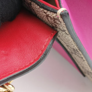 Pre-owned Gucci Padlock beige×red×pink PVC coated canvas 409487 shoulderbag | stylenewstar