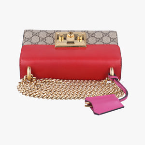 Pre-owned Gucci Padlock beige×red×pink PVC coated canvas 409487 shoulderbag | stylenewstar
