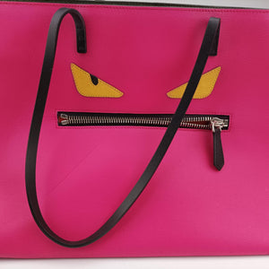 Pre-owned Fendi monster tote Pink Leather 8BH185 shoulderbag | stylenewstar