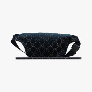 Pre-owned Gucci GG Velvet Blue velour 574968 bum bag/waist bag | stylenewstar