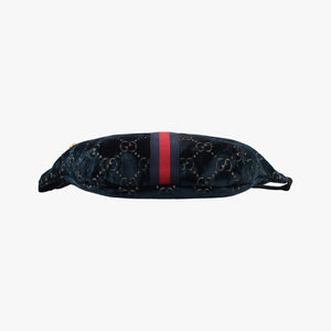 Pre-owned Gucci GG Velvet Blue velour 574968 bum bag/waist bag | stylenewstar