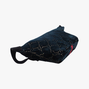 Pre-owned Gucci GG Velvet Blue velour 574968 bum bag/waist bag | stylenewstar