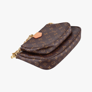 Vintage Louis Vuitton MULTI POCHETTE ACCESSOIRES MARRON×ROSE CLAIRE Monogram Canvas M44840 shoulderbag | stylenewstar