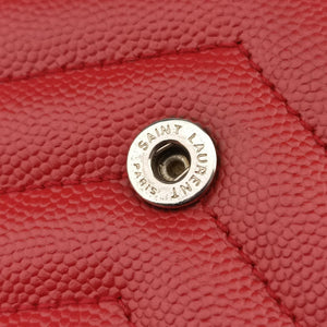 Pre-owned Yves Saint Laurent Cassandra Envelope Red Caviar Skin 393953 shoulderbag | stylenewstar
