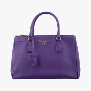 Pre-owned Prada Galleria Purple SAFFIANO Leather BN1801 handbag | stylenewstar