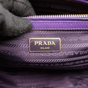 Pre-owned Prada Galleria Purple SAFFIANO Leather BN1801 handbag | stylenewstar