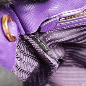 Pre-owned Prada Galleria Purple SAFFIANO Leather BN1801 handbag | stylenewstar