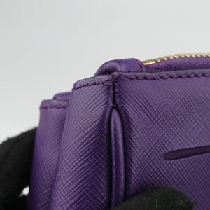 Pre-owned Prada Galleria Purple SAFFIANO Leather BN1801 handbag | stylenewstar