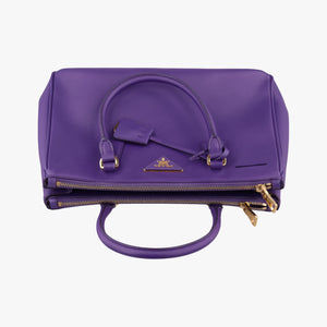 Pre-owned Prada Galleria Purple SAFFIANO Leather BN1801 handbag | stylenewstar