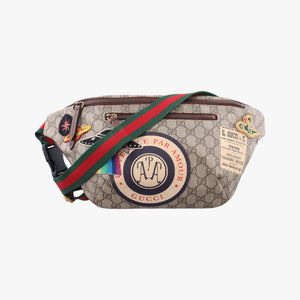 Pre-owned Gucci GG Supreme Courrier beige×Multicolour PVC coated canvas 529711 bum bag/waist bag | stylenewstar