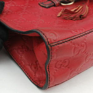 Pre-owned Gucci Emily Red Leather 295402 shoulderbag | stylenewstar