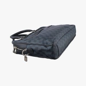Vintage Louis Vuitton Porte-Documents Business Cobalt×Noir Damier×Leather N41347 handbag | stylenewstar