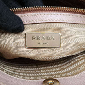 Pre-owned Prada Galleria Pink SAFFIANO Leather BN2274 shoulderbag | stylenewstar