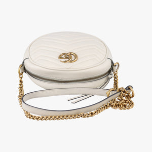 Pre-owned Gucci GG Marmont White Leather 550154 shoulderbag | stylenewstar