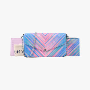 Pre-owned Louis Vuitton Pochette Felicie Pink x Blue×multicolor epi M62768 shoulderbag | stylenewstar