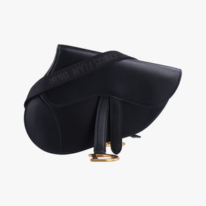 Pre-owned Christian Dior saddle Black leather bum bag/waist bag | stylenewstar