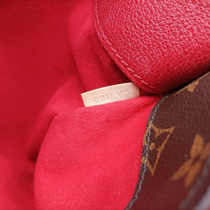 Pre-owned Louis Vuitton PALLAS brown×CERISE Monogram Canvas×calf leather M41175 shoulderbag | stylenewstar