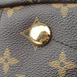 Pre-owned Louis Vuitton PALLAS brown×CERISE Monogram Canvas×calf leather M41175 shoulderbag | stylenewstar