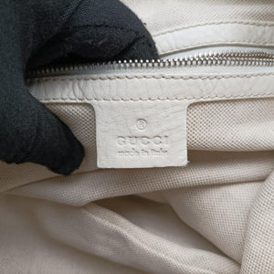 Pre-owned Gucci Techno Horsebit Convertible Hobo White Leather 240237 shoulderbag | stylenewstar
