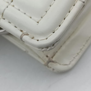 Pre-owned Chanel Jetsetter Boy Shopping Tote White Leather A67019 shoulderbag | stylenewstar