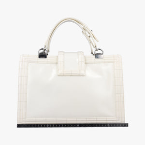 Pre-owned Chanel Jetsetter Boy Shopping Tote White Leather A67019 shoulderbag | stylenewstar