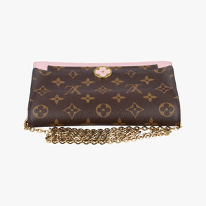 Vintage Louis Vuitton Portefeuille FLORE Chain brown×ROSE BALLERIN Monogram Canvas×calf leather M67405 shoulderbag | stylenewstar