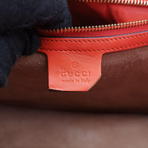 Pre-owned Gucci Sylvie Orange×Red×Black Leather 431665 shoulderbag | stylenewstar