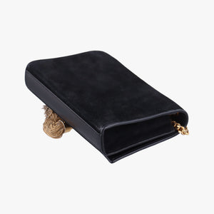 Pre-owned Yves Saint Laurent KATE Black Suede×Leather 354120 shoulderbag | stylenewstar