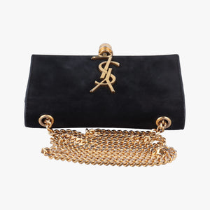 Pre-owned Yves Saint Laurent KATE Black Suede×Leather 354120 shoulderbag | stylenewstar