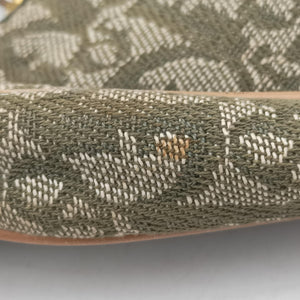 Pre-owned Christian Dior Saddle Green×beige Jacquard×Leather shoulderbag | stylenewstar