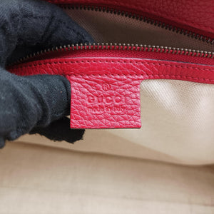 Pre-owned Gucci GG Marmont Animalier Red Leather 409155 handbag | stylenewstar