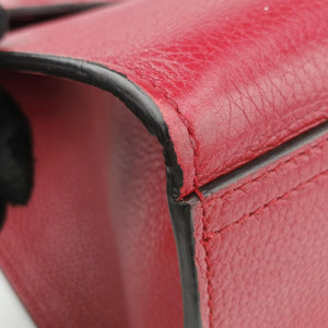 Pre-owned Gucci GG Marmont Animalier Red Leather 409155 handbag | stylenewstar