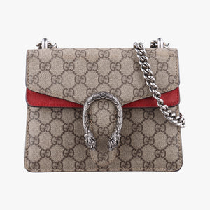 Pre-owned Gucci Dionysus beige×red PVC coated canvas×suede 421970 shoulderbag | stylenewstar