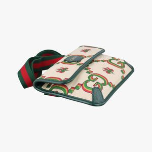 Pre-owned Gucci Gucci100 Collection Floral beige×multicolor canvas×leather 493930 bum bag/waist bag | stylenewstar
