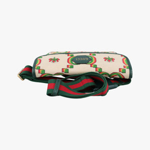 Pre-owned Gucci Gucci100 Collection Floral beige×multicolor canvas×leather 493930 bum bag/waist bag | stylenewstar