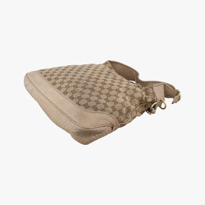 Pre-owned Gucci New Jackie Beige x Brown Canvas×leather 246907 shoulderbag | stylenewstar
