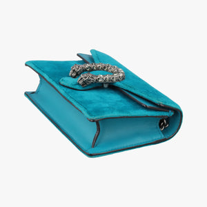 Pre-owned Gucci Dionysus Blue velour 476432 shoulderbag | stylenewstar