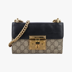 Vintage Gucci Padlock Beige×black PVC coated canvas×Leather 409487 shoulderbag | stylenewstar