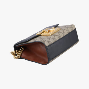 Vintage Gucci Padlock Beige×black PVC coated canvas×Leather 409487 shoulderbag | stylenewstar