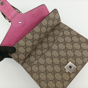 Pre-owned Gucci Dionysus beige×pink PVC coated canvas × suede 421970 shoulderbag | stylenewstar
