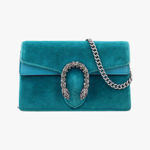 Pre-owned Gucci Dionysus Blue velour×Leather 476432 shoulderbag | stylenewstar