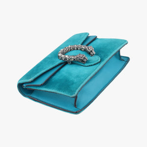 Pre-owned Gucci Dionysus Blue velour×Leather 476432 shoulderbag | stylenewstar