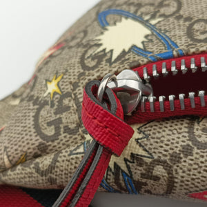 Pre-owned Gucci Kids GG Space beige×Multicolour PVC coated canvas 502095 bum bag/waist bag | stylenewstar