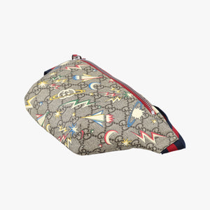 Pre-owned Gucci Kids GG Space beige×Multicolour PVC coated canvas 502095 bum bag/waist bag | stylenewstar
