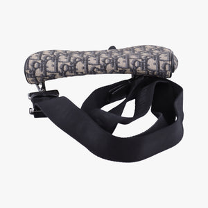 Pre-owned Christian Dior saddle Navy×Gray JacquardxLeather shoulderbag | stylenewstar