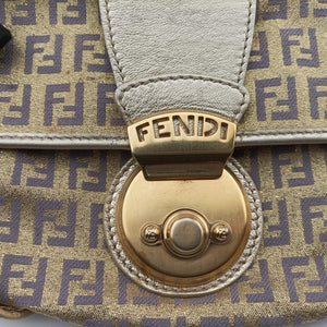Vintage Fendi Zucchino turn lock golden×Multicolour canvas×leather 8BR492 handbag | stylenewstar